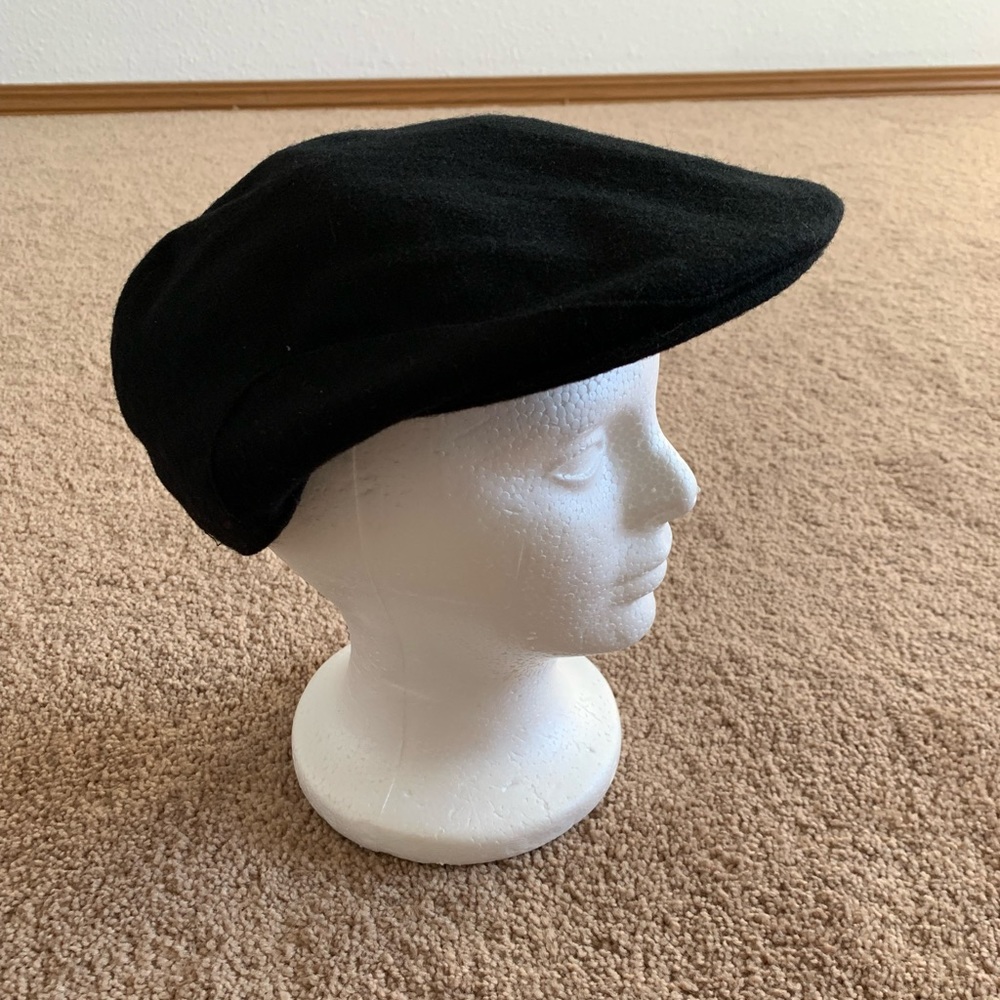 Broner Black Newsboy Wool Cap - Size Large